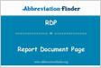 RDP Management Abbreviation Meaning